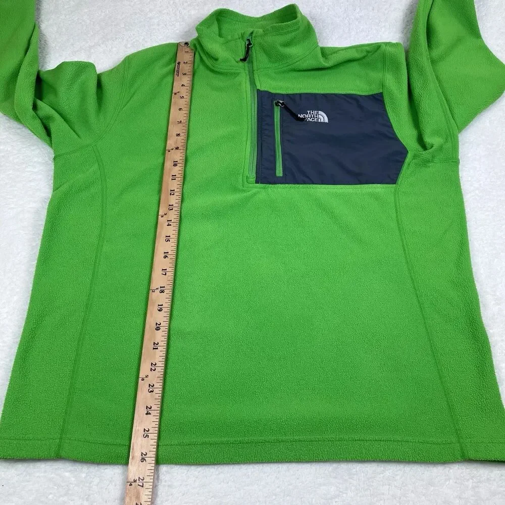 The North Face Lime Green 1/4 Pullover Fleece Shirt Men's Large Gorpcore Outdoor
